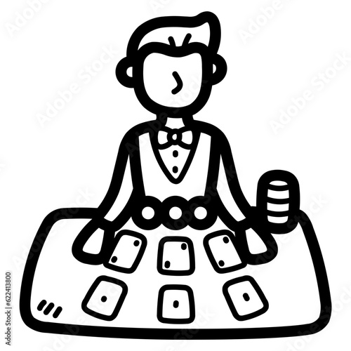 croupier line icon style