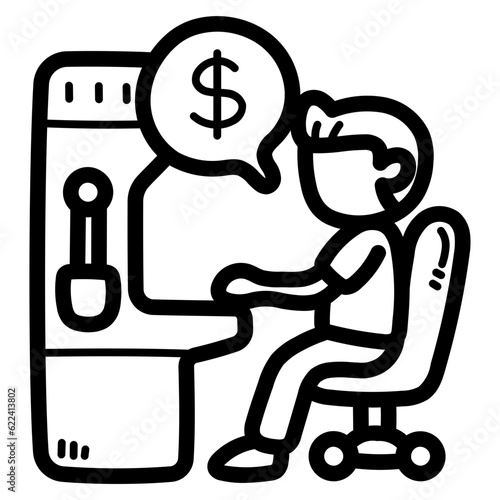 gambler line icon style