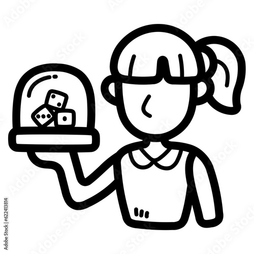 gambler line icon style