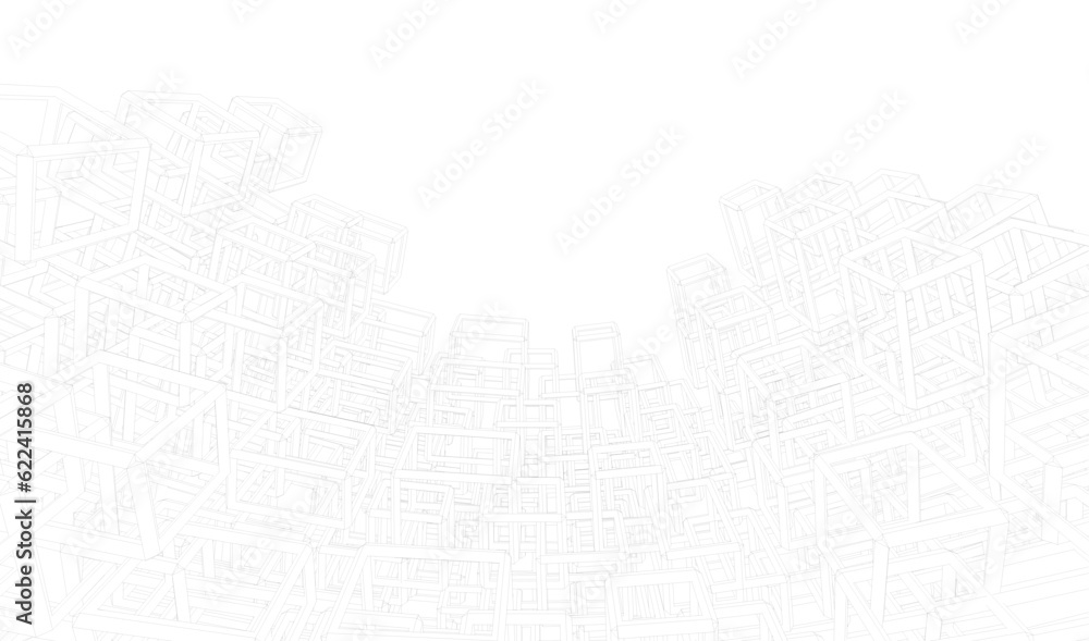 Obraz premium abstract architecture vector 3d illustration
