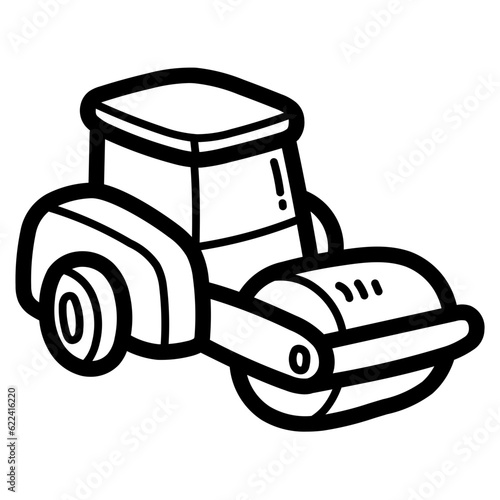 steamroller line icon style