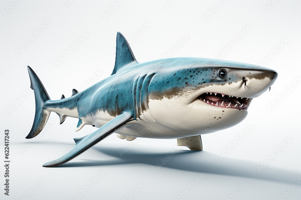 Obraz premium Shark on white background
