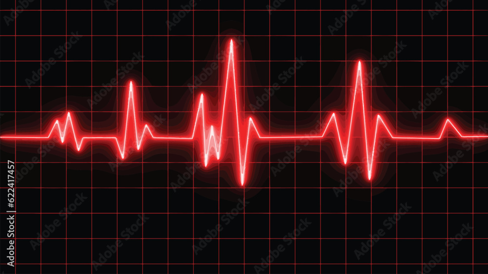 ECG. EKG. Vital sign. Medical healthcare symbol. Red glowing neon heart pulse. Heart beat. Electrocardiogram, Red glowing neon heart pulse illustration. ECG. EKG. Vital sign. Medical healthcare symbol. Red glowing neon heart pulse. Heart beat. Electrocardiogram, Red glowing neon heart pulse illustration.