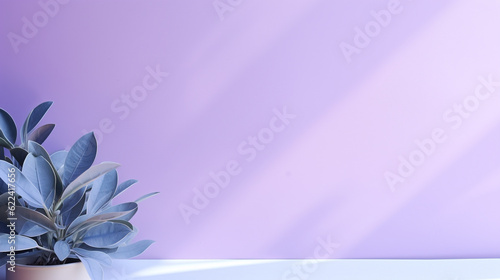 Purple background with natural light and leaves mockup template background