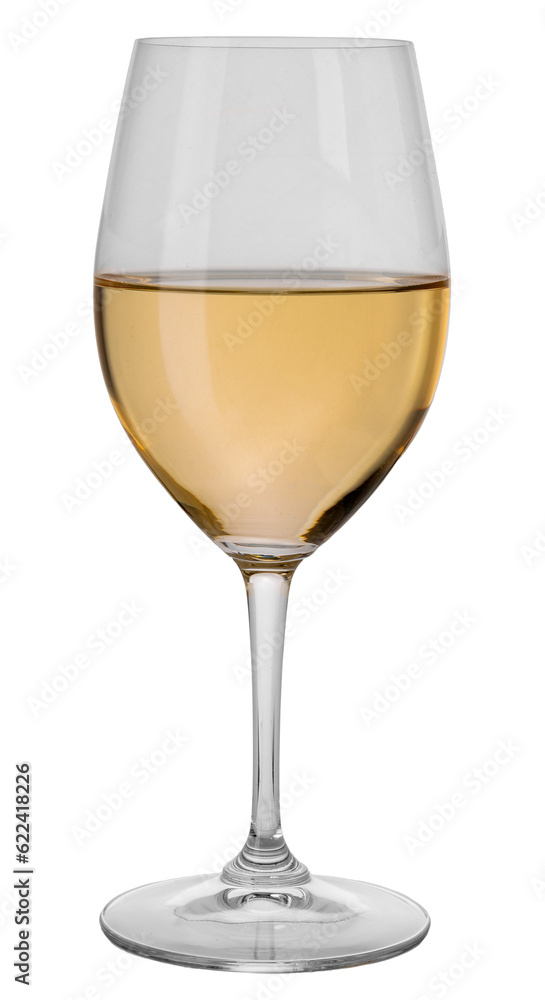 White wine goblet glass isolated White wine goblet glass isolated