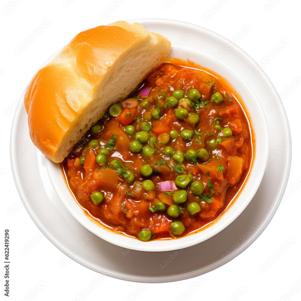 Indian spicy dish Pav bhaji street food, fast food bread bhaji Stock Photo Adobe Stock