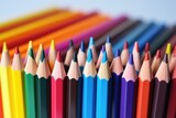 Color pencils close up. Beautiful color pencils. Color pencils for drawing Rainbow color pencil and used as a background