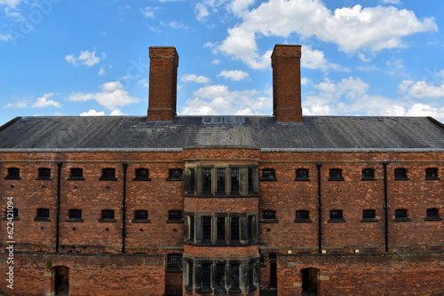 exterior of old gothic victorian prison building 
