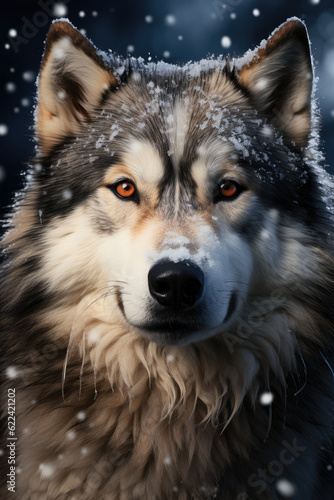 wolf portrait dramatic lighting,ai generative. © JKLoma