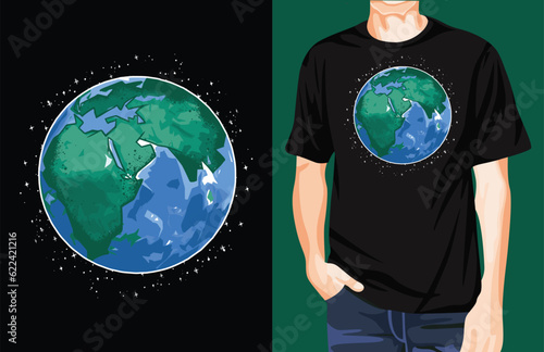 Earth planet t-shirt design