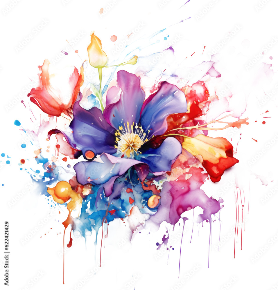 flower watercolor overlay.