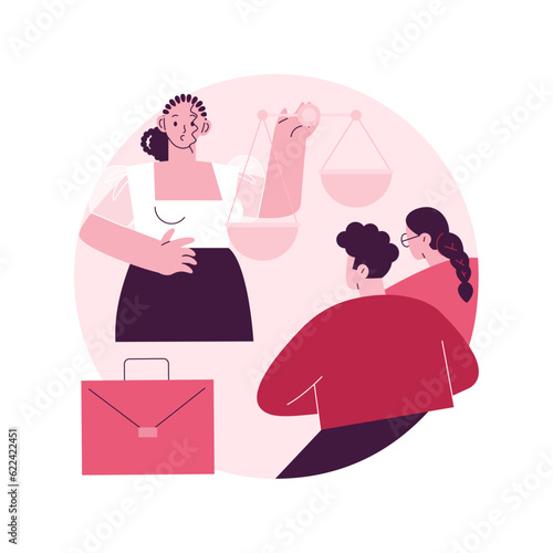 Legal services abstract concept vector illustration. Lawyer referral service, get professional legal help, Protect personal assets against lawsuits, qualified attorney advice abstract metaphor.