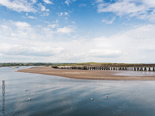 Amble to Warkworth view from quayside, Northumberland, UK