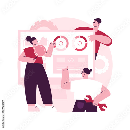 System software development abstract concept vector illustration. All in one software solution, core system modernization, web based software, database systems and apps creation abstract metaphor. © Vector Juice