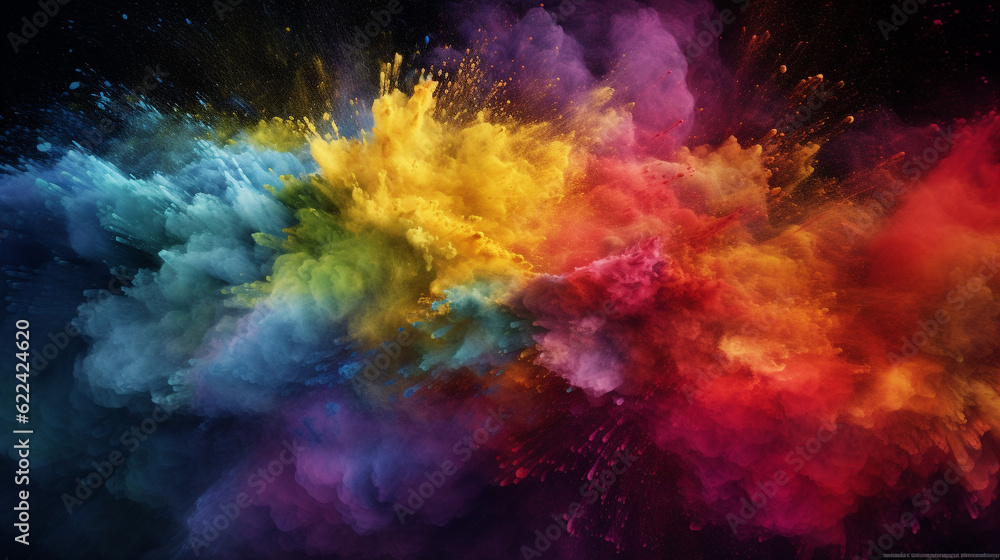 Colored powder explosion