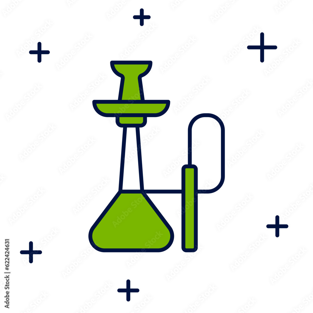 Filled outline Hookah icon isolated on white background. Vector Filled outline Hookah icon isolated on white background. Vector
