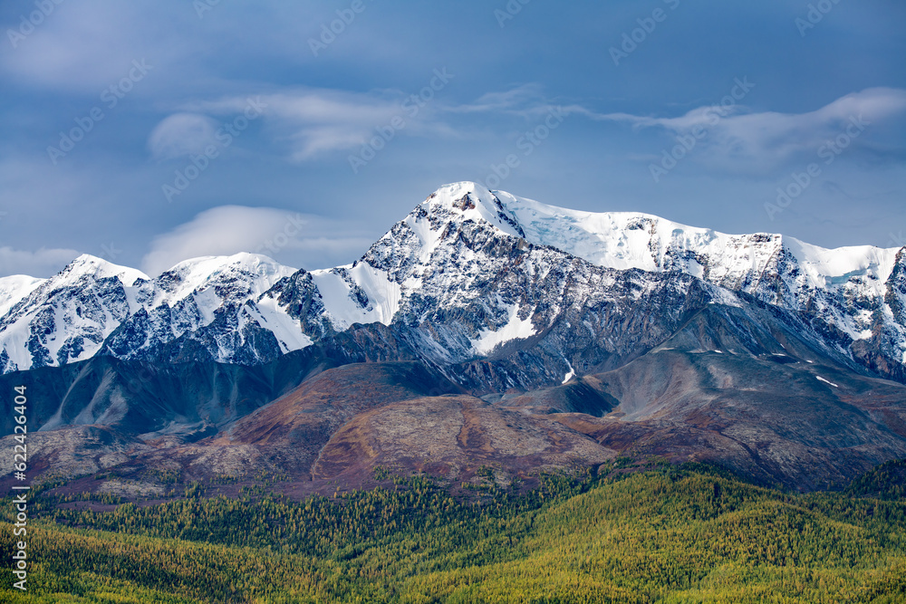 Mountain landscape. View of North Chuya ridge, Altai Republic, Siberia, Russia.