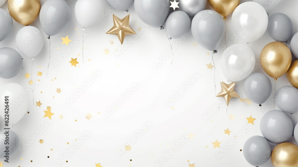 Grey balloons on a white background Grey balloons on a white background