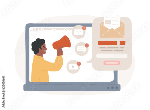 Follow us isolated concept vector illustration. Follow us on social media, subscribe for newsletter, get connected, business website tab, menu bar, stay in touch, UI element vector concept.