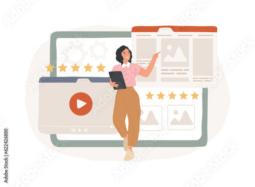 Portfolio isolated concept vector illustration. Project portfolio, service catalog, product presentation, get to know our work, web element, professional website, menu bar vector concept.