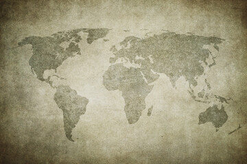 Vintage map of the world.
