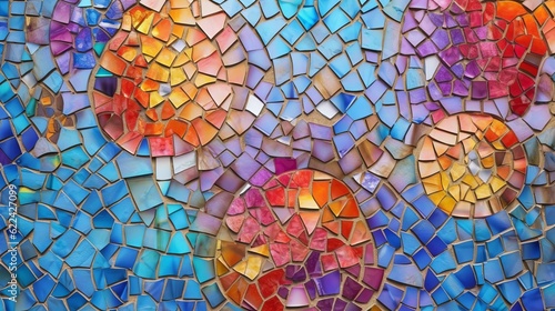 colorful glass mosaic wall background Generative AI