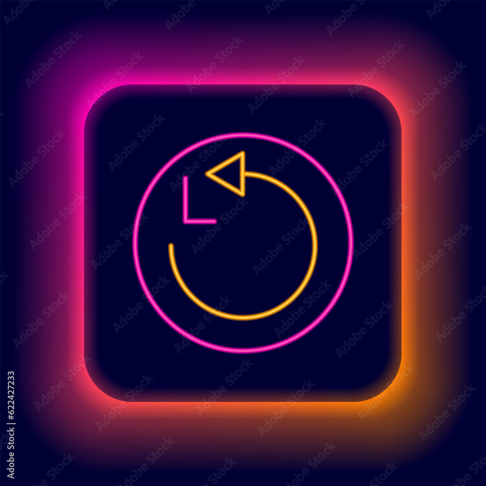 Glowing neon line Radius icon isolated on black background. Colorful outline concept. Vector Glowing neon line Radius icon isolated on black background. Colorful outline concept. Vector