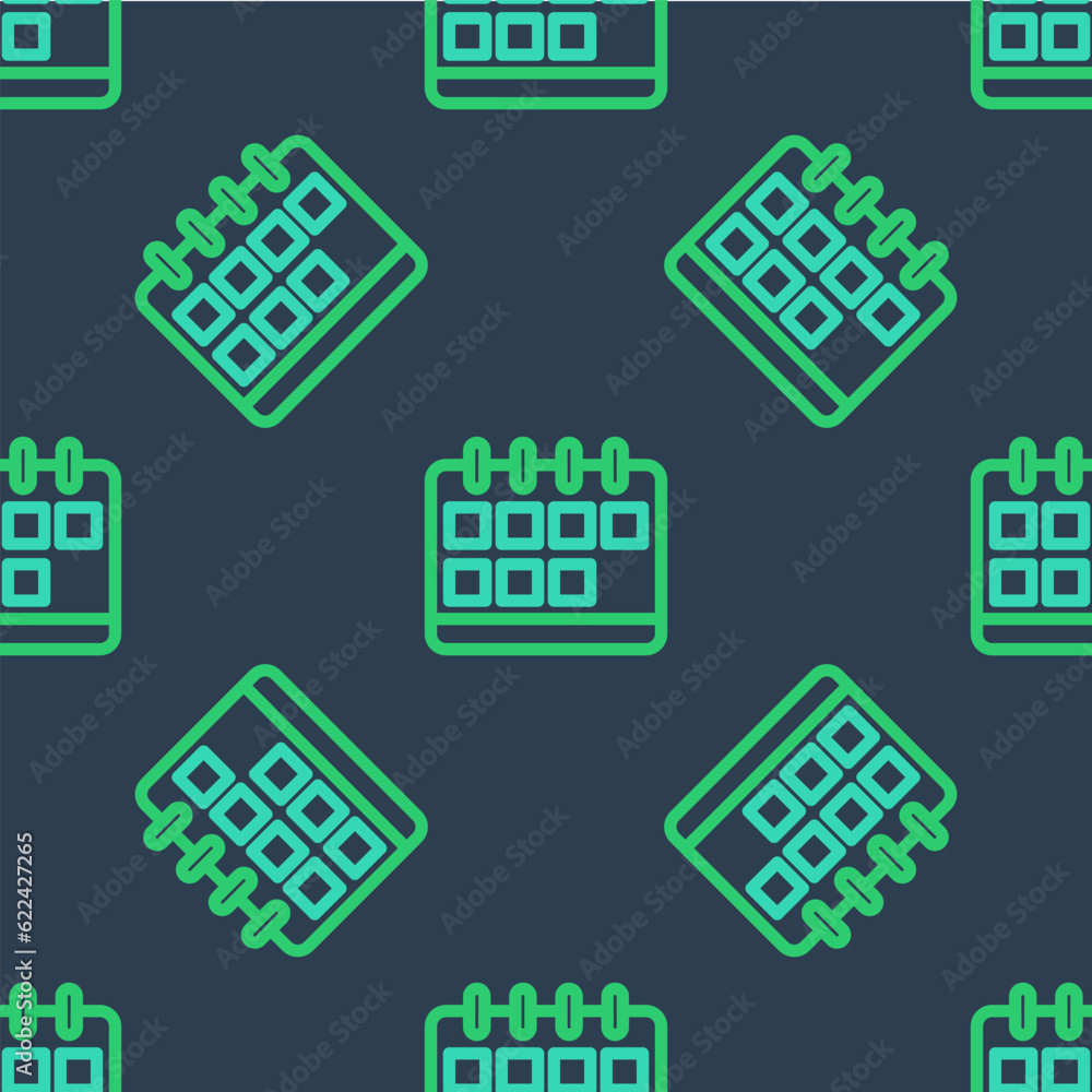 Line Calendar icon isolated seamless pattern on blue background. Event reminder symbol. Vector Line Calendar icon isolated seamless pattern on blue background. Event reminder symbol. Vector