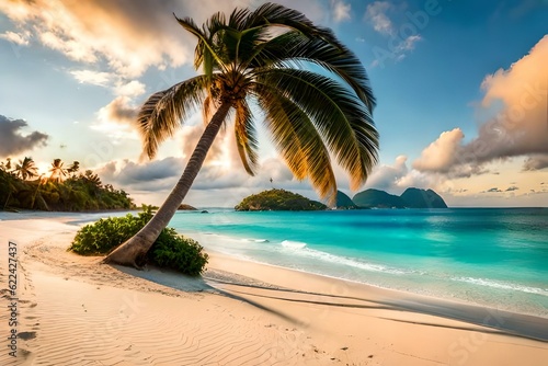 beach with palm trees