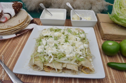 Colorful Homemade Traditional Mexican Quesadilla