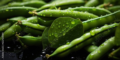 AI Generated. AI Generative. Fresh green pea beans. Farming vegetables vegetarian food meal vitamins healthy organic eco. Graphic Art