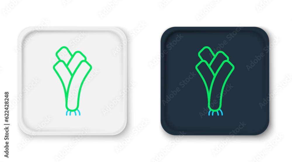 Line Leek icon isolated on white background. Colorful outline concept. Vector