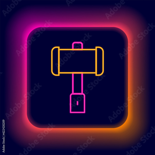 Glowing neon line Medieval battle hammer icon isolated on black background. Colorful outline concept. Vector