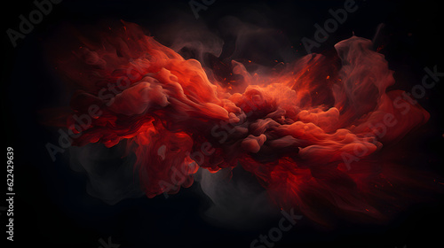 liquid red smoke on dark background