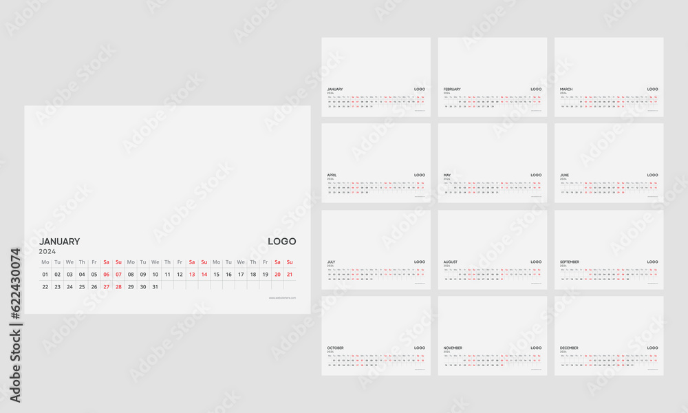 desk calendar 2024, calendar 2024 vector, 2024 desk calendar design