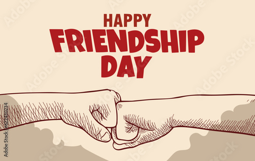 vector image international friendship day illustration