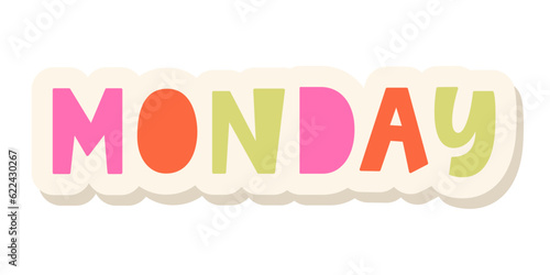 Monday Sticker Planner Design Lettering Element