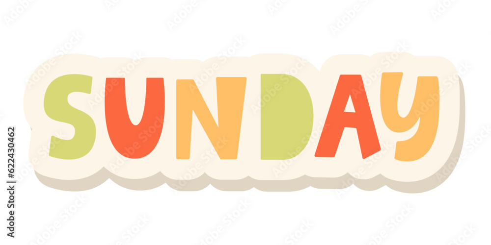 Sunday Sticker Planner Design Lettering Element Sunday Sticker Planner Design Lettering Element