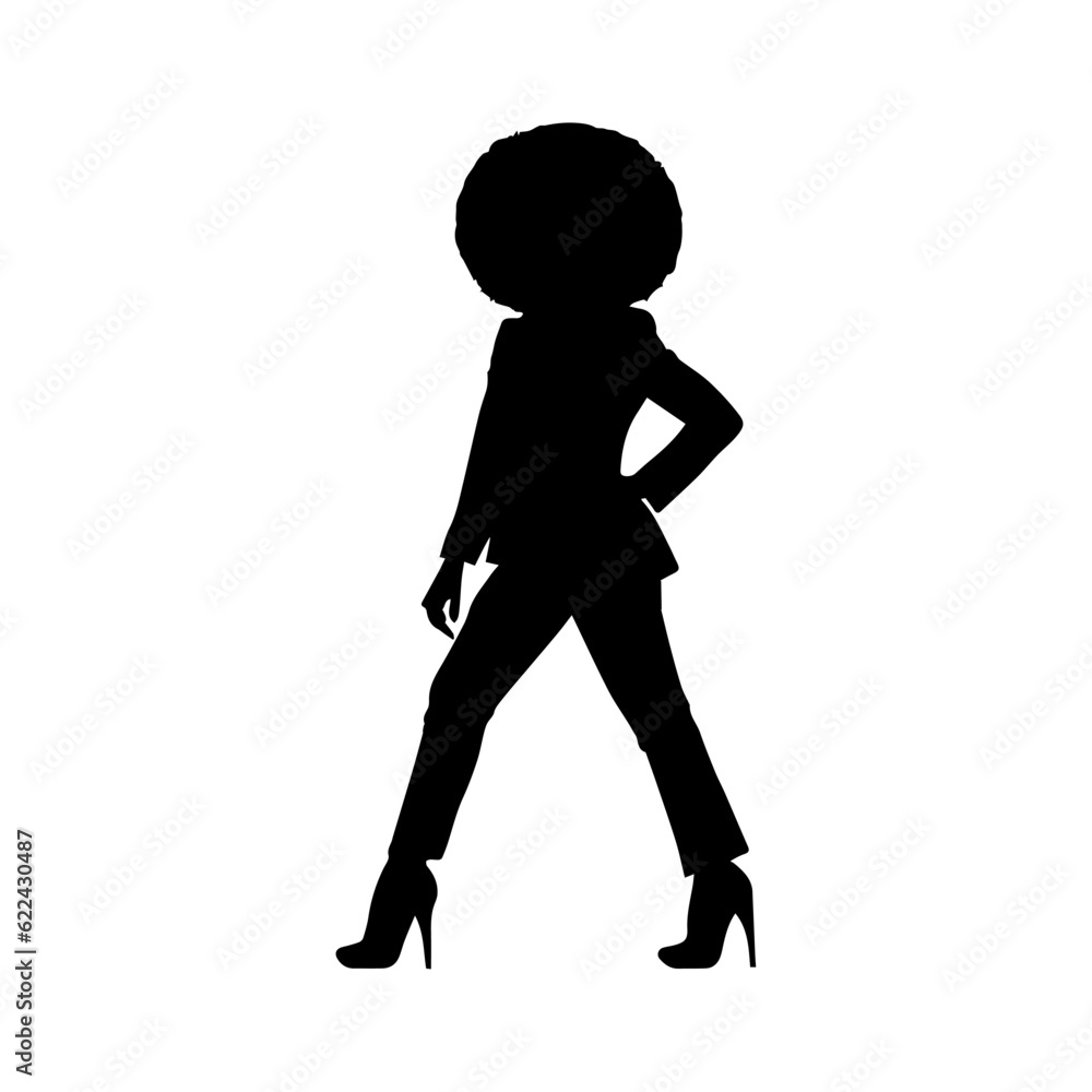Vector illustration. Silhouette of a woman in a men's suit with trousers and a jacket. Fashion trend. Vector illustration. Silhouette of a woman in a men's suit with trousers and a jacket. Fashion trend.