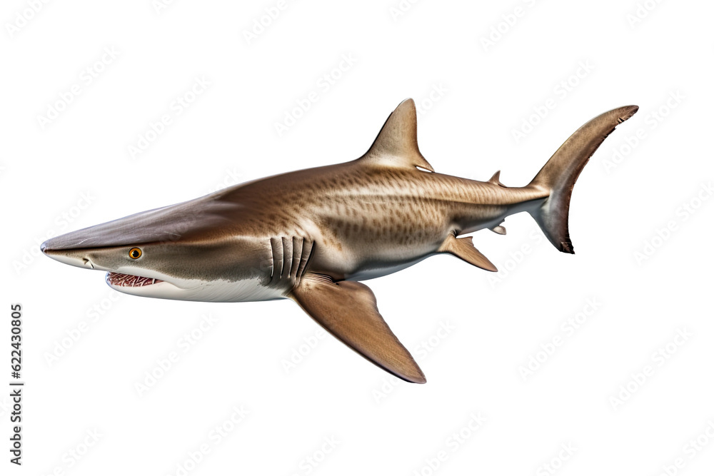 Whitetip shark Triaenodon obesus , Transparent background. generative AI Whitetip shark Triaenodon obesus , Transparent background. generative AI