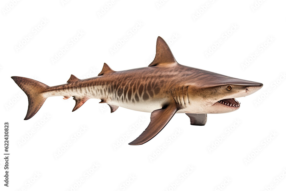 Fototapeta premium Whitetip shark Triaenodon obesus , Transparent background. generative AI
