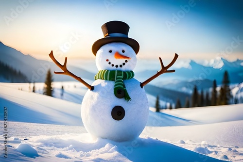 snowman in the snow © insta_photos