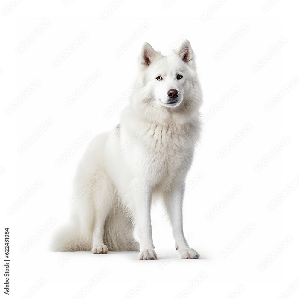 White husky isolated on white background White husky isolated on white background