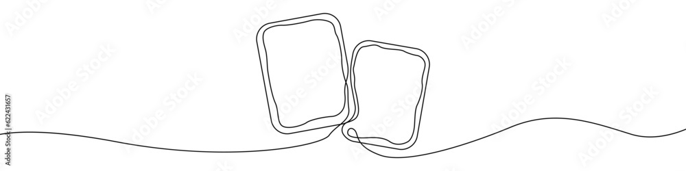 One line drawing Square frames vector. frame template single line vector linear icon. Frame decoration outline line design. Vector illustration.