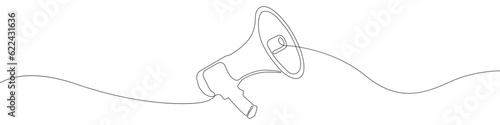 One line drawing loudspeaker vector. Loudspeaker single line vector linear icon. Loudspeaker outline line design. Vector illustration.
