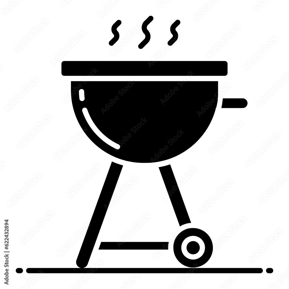 Barbecue Glyph Icon Barbecue Glyph Icon