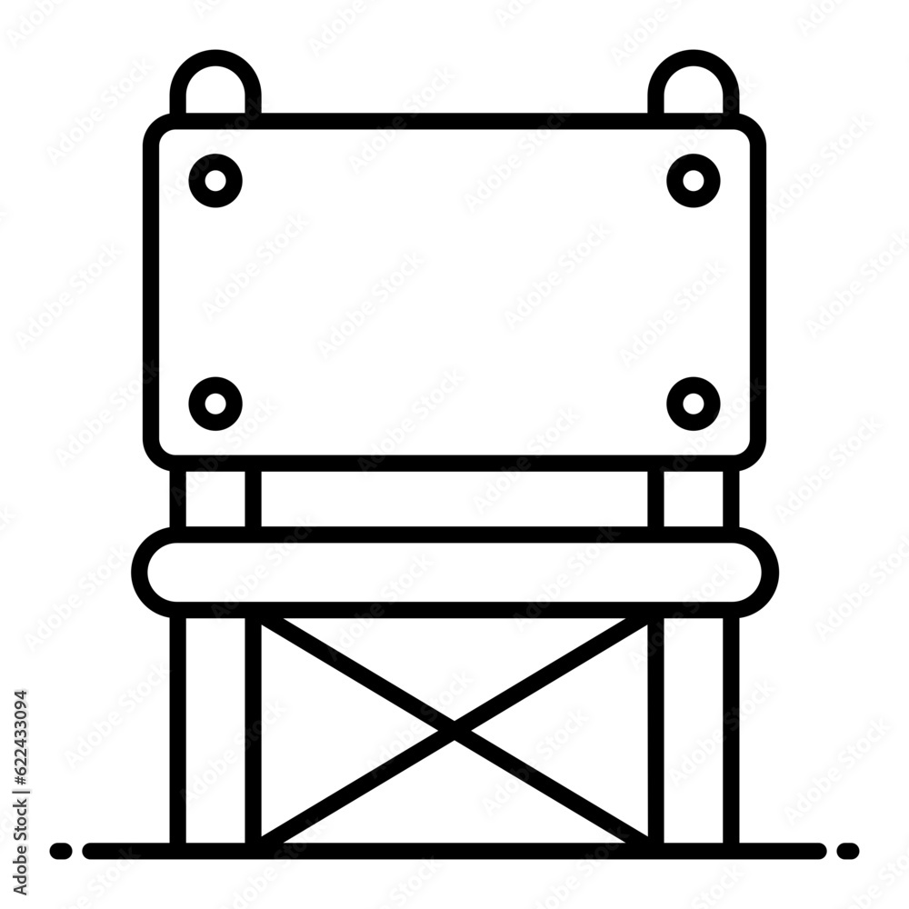 Obraz premium Camping Chair Thin Line Icon