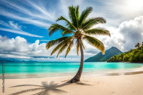 beach with palm trees © Shahzaib