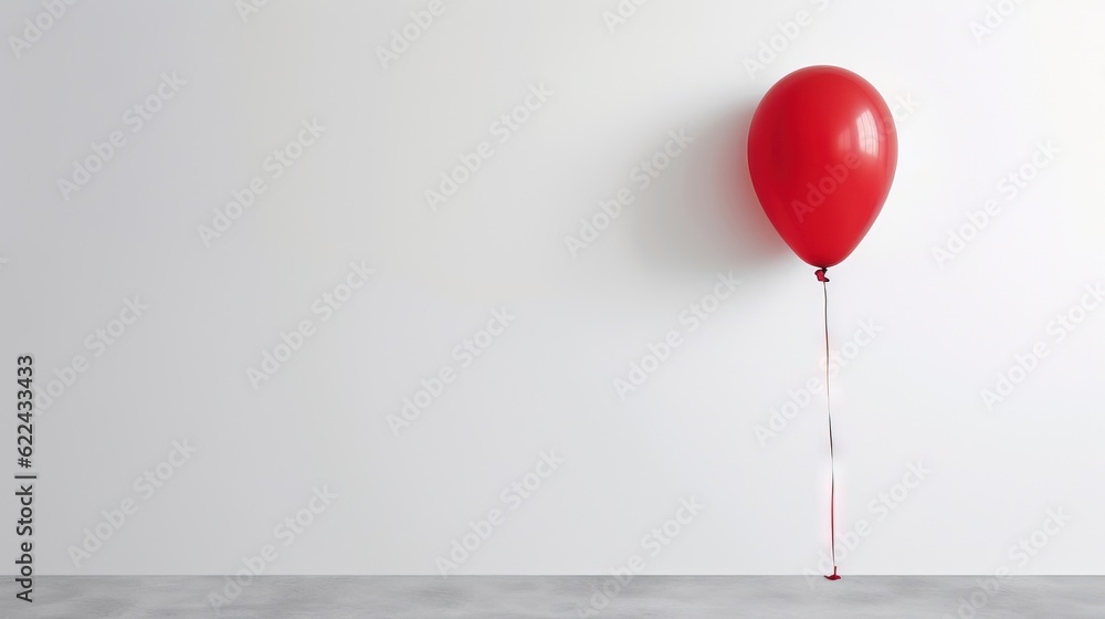 a red balloon with a string attached to the side of it. generative ai a red balloon with a string attached to the side of it. generative ai
