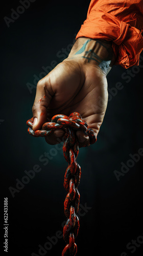 A hand extending a lifeline or a safety rope to a friend, suggesting that caution can provide a sense of security and protection